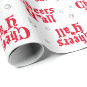 Red Cheers Y'all Geschenkpapier (Rolleneckpunkt)