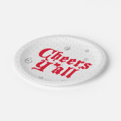 Red Cheers Y'all Pappteller (Schrägansicht)