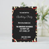 Red Cheetah Birthday Einladung (Stehend Vorderseite)