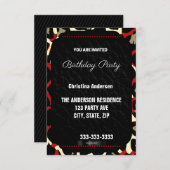 Red Cheetah Birthday Einladung (Vorne/Hinten)