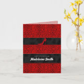 Red Cheetah Print mit High Heel und Name Karte (Gelbe Blume)