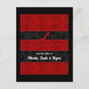 Red Cheetah Print Personalisiert Postkarte