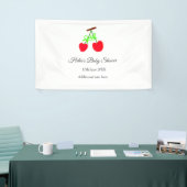 Red Chergreen bow add name date baby Dusche Banner (Messeveranstaltung)