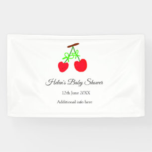 Red Chergreen bow add name date baby Dusche Banner