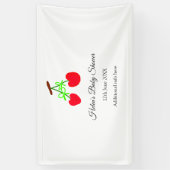 Red Chergreen bow add name date baby Dusche Banner (Vertikal)