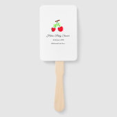 Red Chergreen bow add name date baby Dusche Fächer (Vorderseite)