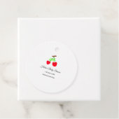 Red Chergreen bow add name date baby Dusche Geschenkanhänger (Beispiel)