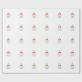 Red Chergreen bow add name date baby Dusche Geschenkpapier (Flach)