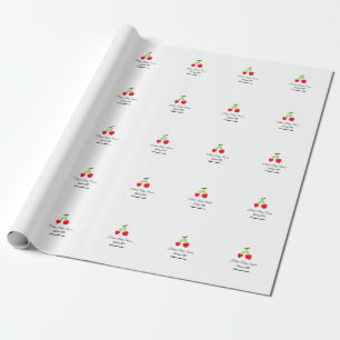 Red Chergreen bow add name date baby Dusche Geschenkpapier