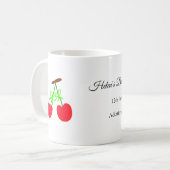 Red Chergreen bow add name date baby Dusche Kaffeetasse (Vorderseite Links)