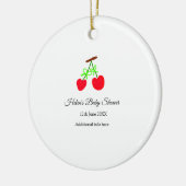 Red Chergreen bow add name date baby Dusche Keramik Ornament (Links)