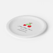 Red Chergreen bow add name date baby Dusche Pappteller (Schrägansicht)