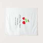 Red Chergreen bow add name date baby Dusche Wandteppich (Vorderseite (Horizontal))