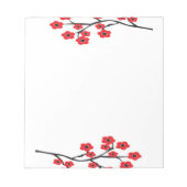 Red Cheroms Blossoms Notepad Notizblock (Vorderseite)
