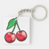 Red Cherries Acrylic Schlüsselanhänger (Rückseite)