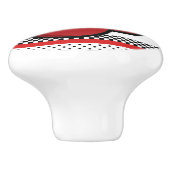 Red Cherries Black Custom Retro Glam Dekoration Keramikknauf (Seitenansicht)