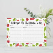 Red Cherries Brautparty Rezept Card (Stehend Vorderseite)