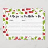 Red Cherries Brautparty Rezept Card (Vorne/Hinten)