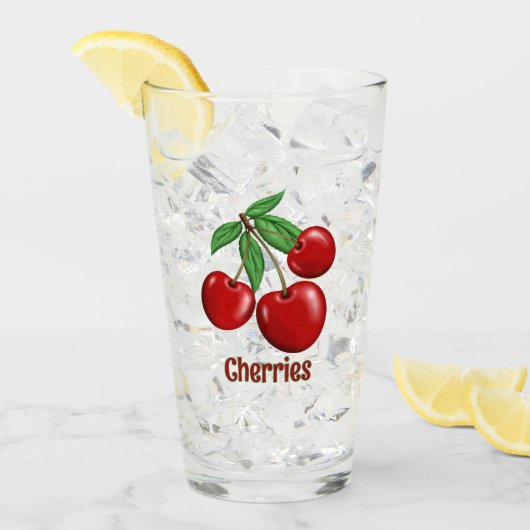 Red Cherries Cluster Design Personalisiert Glas (Vorderseite Ice)