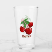 Red Cherries Cluster Design Personalisiert Glas (Vorderseite)