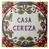 Red Cherries Custom House Name Plate Plaque Schild Fliese (Vorderseite)