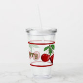 Red Cherries Design Personalisiert Acryltrinkbecher (Links)