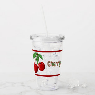 Red Cherries Design Personalisiert Acryltrinkbecher