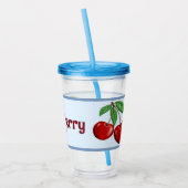 Red Cherries Design Personalisiert Acryltrinkbecher (Links)
