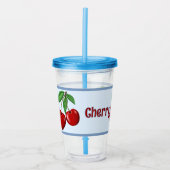 Red Cherries Design Personalisiert Acryltrinkbecher (Vorderseite)