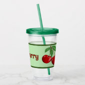 Red Cherries Design Personalisiert Acryltrinkbecher (Links)
