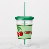 Red Cherries Design Personalisiert Acryltrinkbecher (Vorderseite)