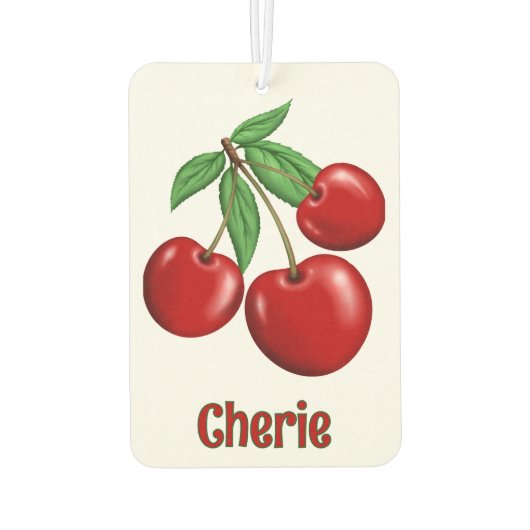 Red Cherries Design Personalisiert Autolufterfrischer (Rückseite)