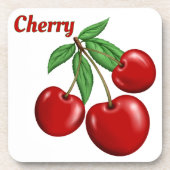 Red Cherries Design Personalisiert Getränkeuntersetzer (Vorderseite)