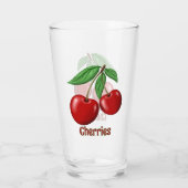 Red Cherries Design Personalisiert Glas (Rückseite)