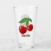 Red Cherries Design Personalisiert Glas (Vorderseite)