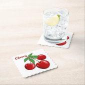 Red Cherries Design Personalisiert Untersetzer (Vor Ort)