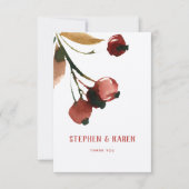 Red Cherries Elegant Wedding Danke Card (Vorderseite)