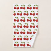 Red Cherries Frucht Personalisierter Name Badhandtuch Set (Handtuch)