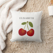 Red Cherries Frucht Personalisierter Name Kissen (Decke)