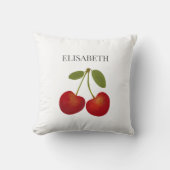 Red Cherries Frucht Personalisierter Name Kissen (Vorderseite)