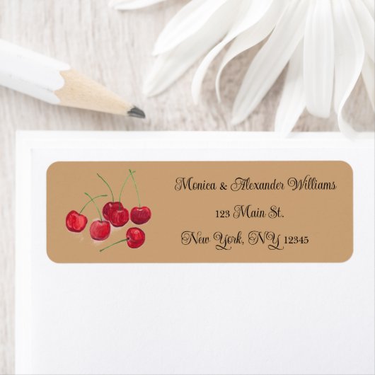 Red Cherries Frucht Rücksendeadresse Hochzeit (Insitu)
