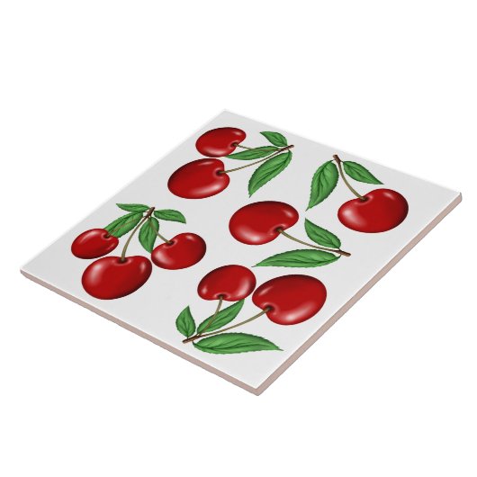 Red Cherries Fruchtmuster Fliese (Seite)