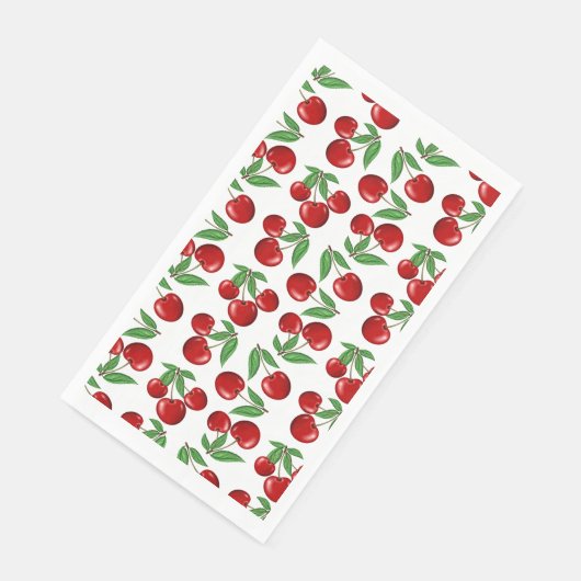 Red Cherries Fun Graphic Print Serviette (Ecke)