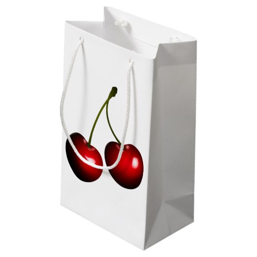 Red Cherries Gift Bag - Farbe auswählen Kleine Geschenktüte (Rückseite Schrägansicht)