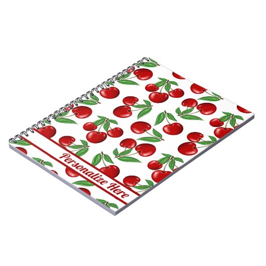 Red Cherries Graphic Personalisiert Notizblock (Linke Seite)