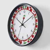 Red Cherries Graphic Retro Style Gerahmt Uhr (Winkel)