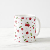 Red Cherries & Hearts Valentine's Day Kaffeetasse (VorderseiteRechts)