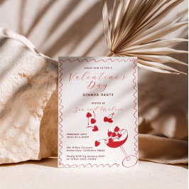Red Cherries in Martini – Valentine’s Day Party Einladung