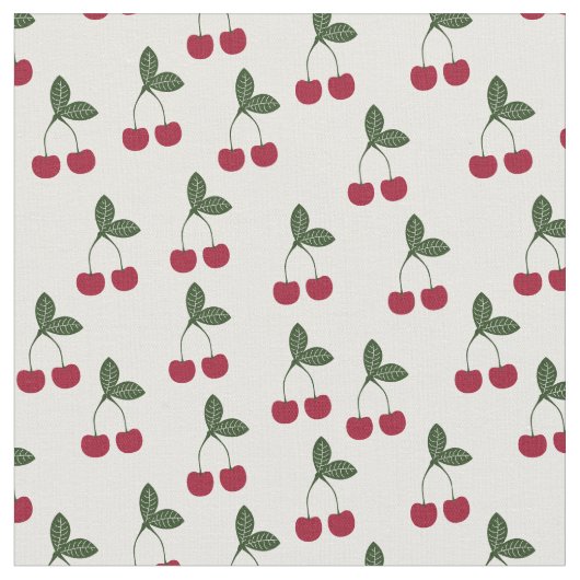 Red Cherries Muster Fabric Stoff (Nahaufnahme)