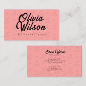 Red Cherries Muster Hintergrund Yoga Coach Visitenkarte (Vorne/Hinten)